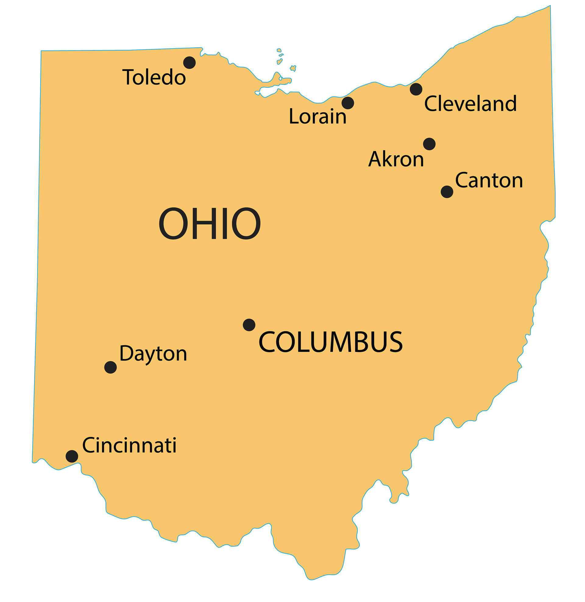 Ohio Cities Map